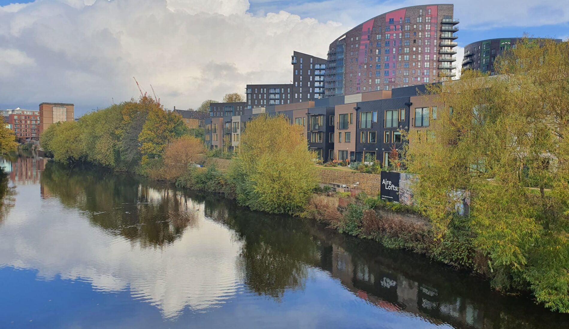 houses beside the River Aire in Leeds