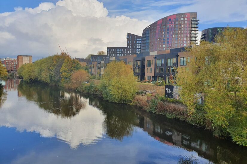 houses beside the River Aire in Leeds